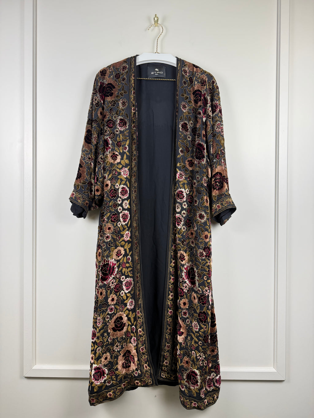 Etro Mantel mit floralen Samt-Details – Multicolor – Gr. 40 DE (44 IT)