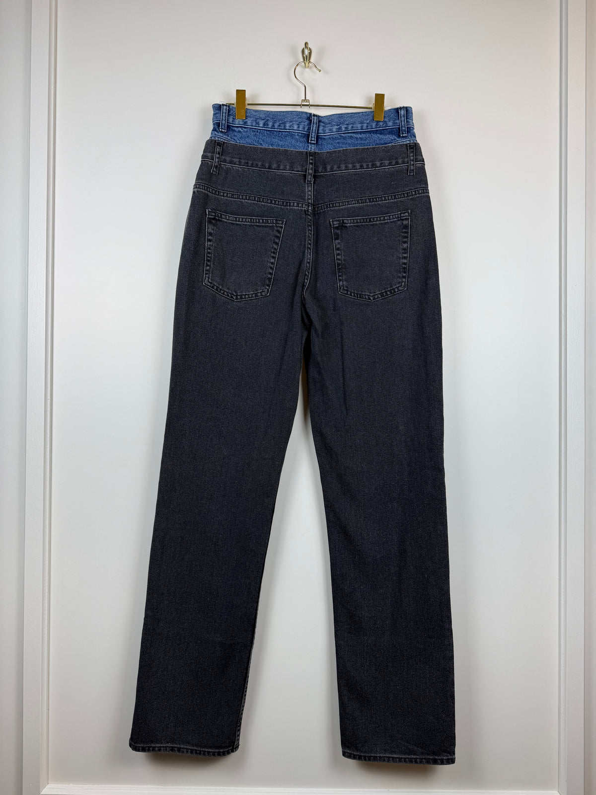 Sandro Double Waist Mom Jeans Grey Blue Sz. 36 DE (38 FR)