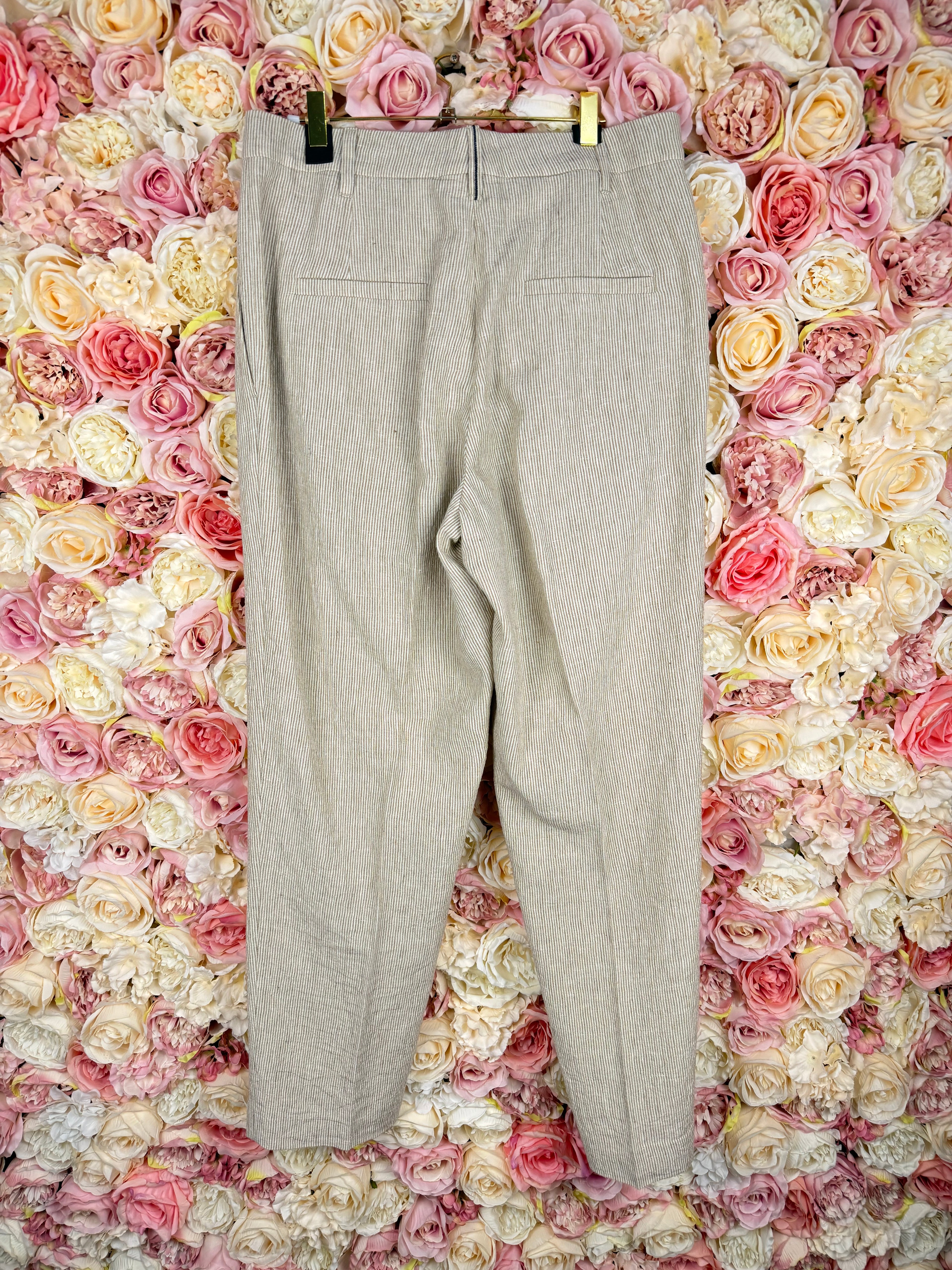 Brunello Cucinelli Linen Pants Beige White Sz. 42 DE (46 IT)