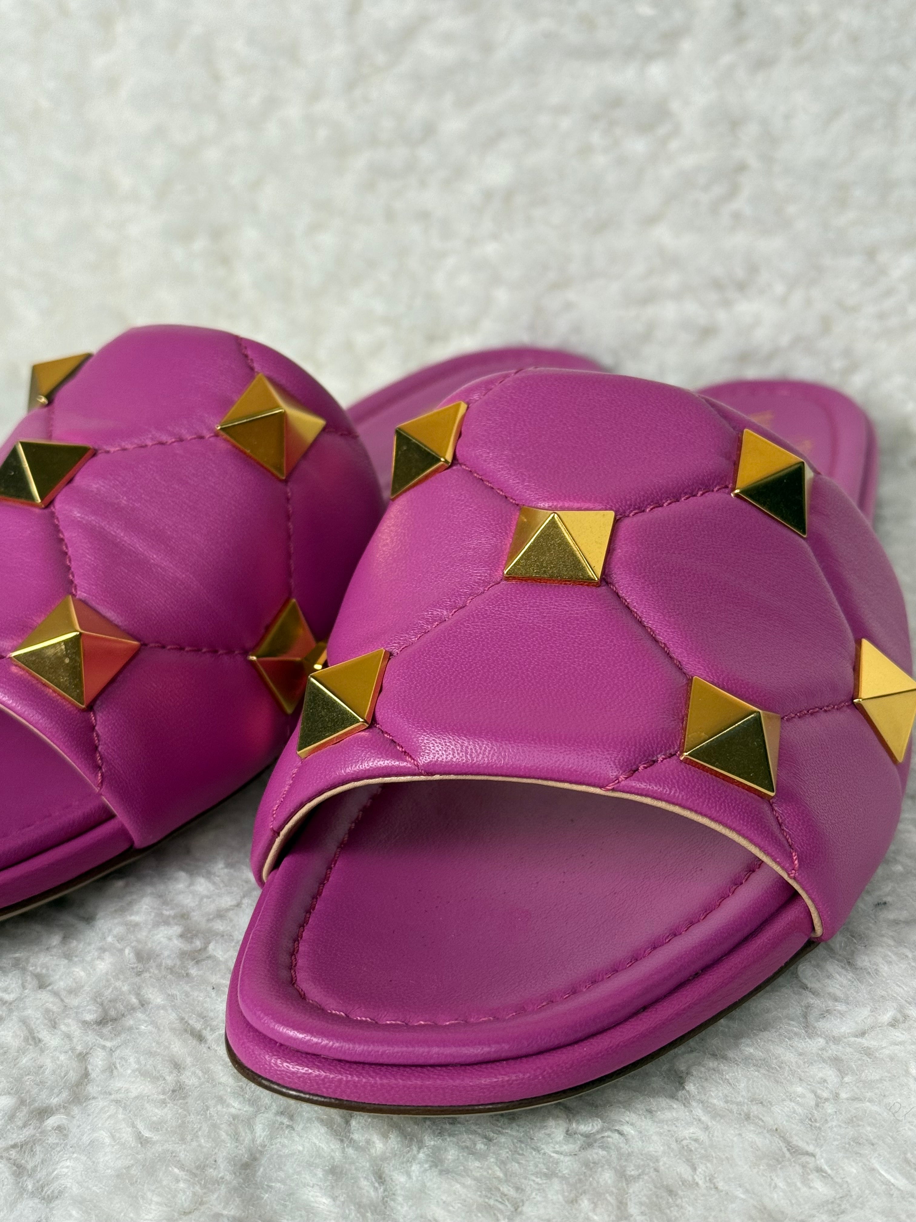 Valentino Roman Stud Slides Pink Sz. 40 EU