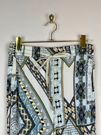 Etro Cotton Blouse White Blue Sz. 34 DE