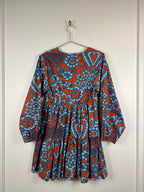Rhode Dress Terracotta Light Blue Sz. XS