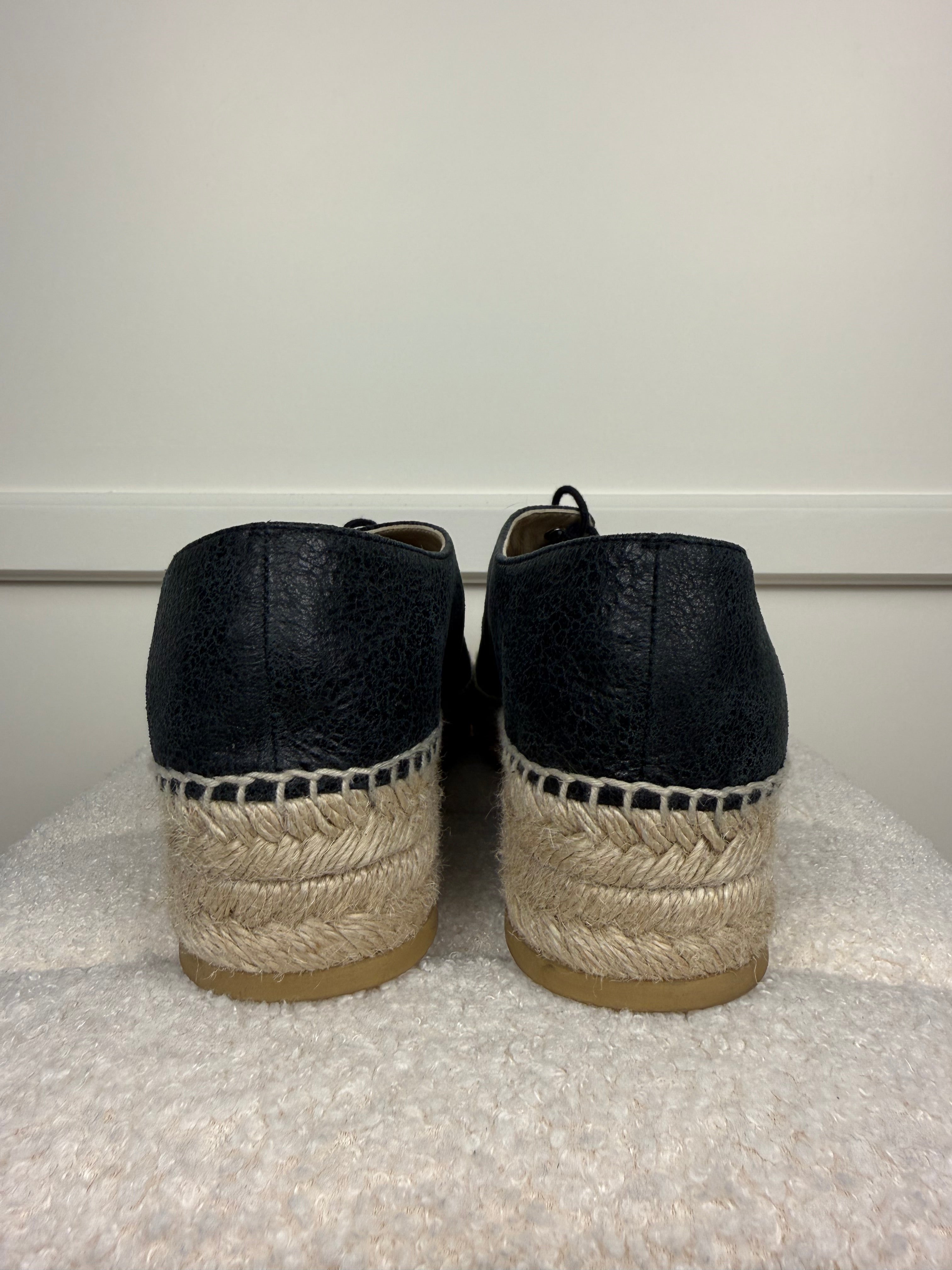 Chanel Lace-Up Espadrilles Black Sz. 40 EU