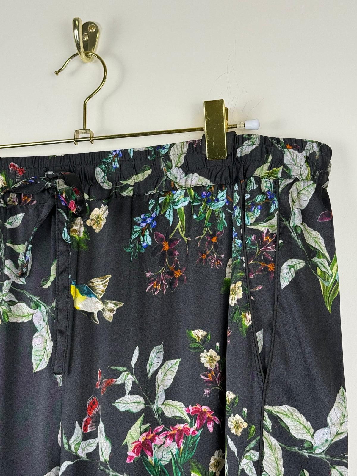 Johnny Was Hose mit Blumenmuster – Petrol – Gr. L