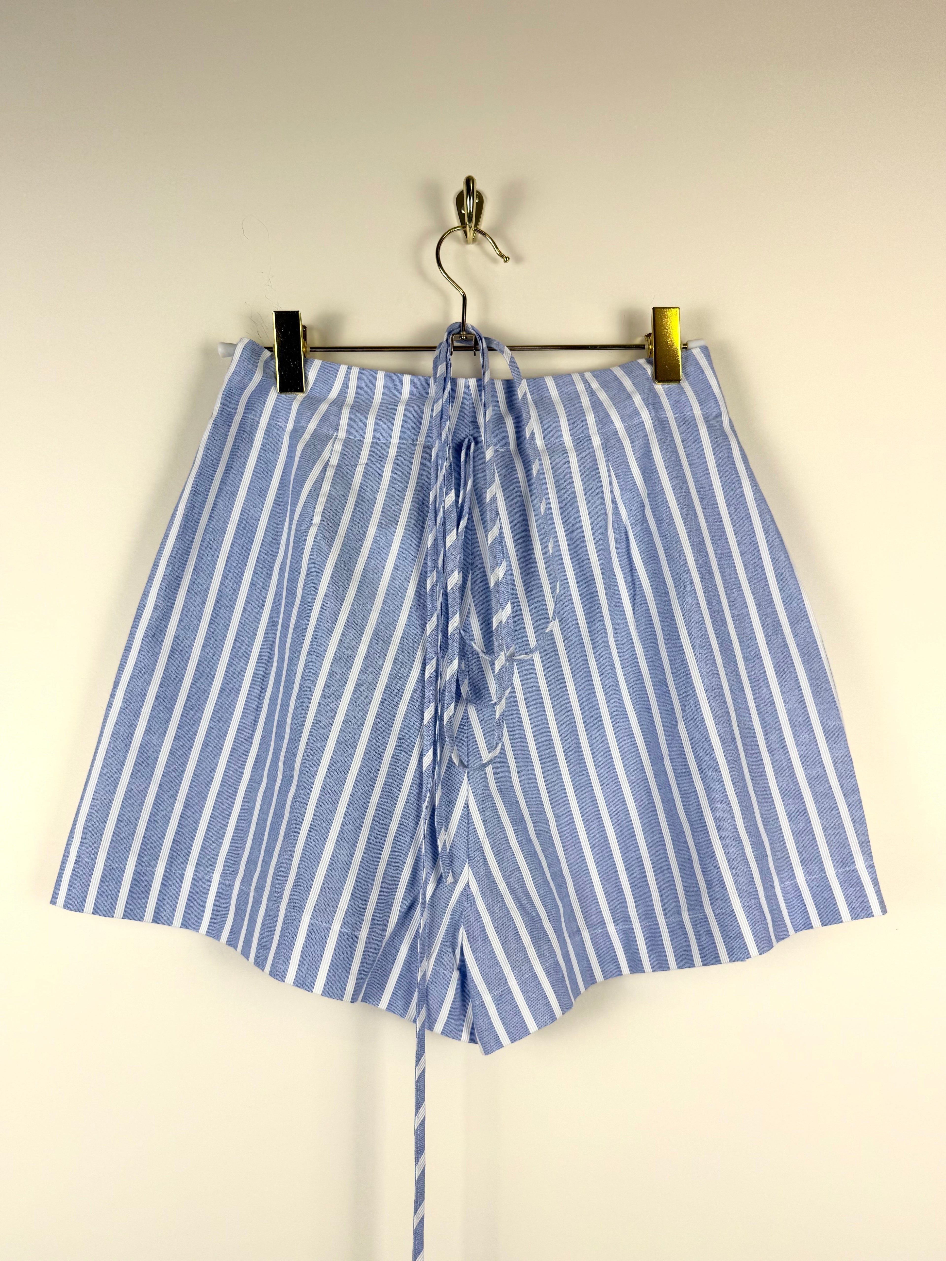 Ermanno Scervino Linen Shorts Blue White Sz. 36 DE