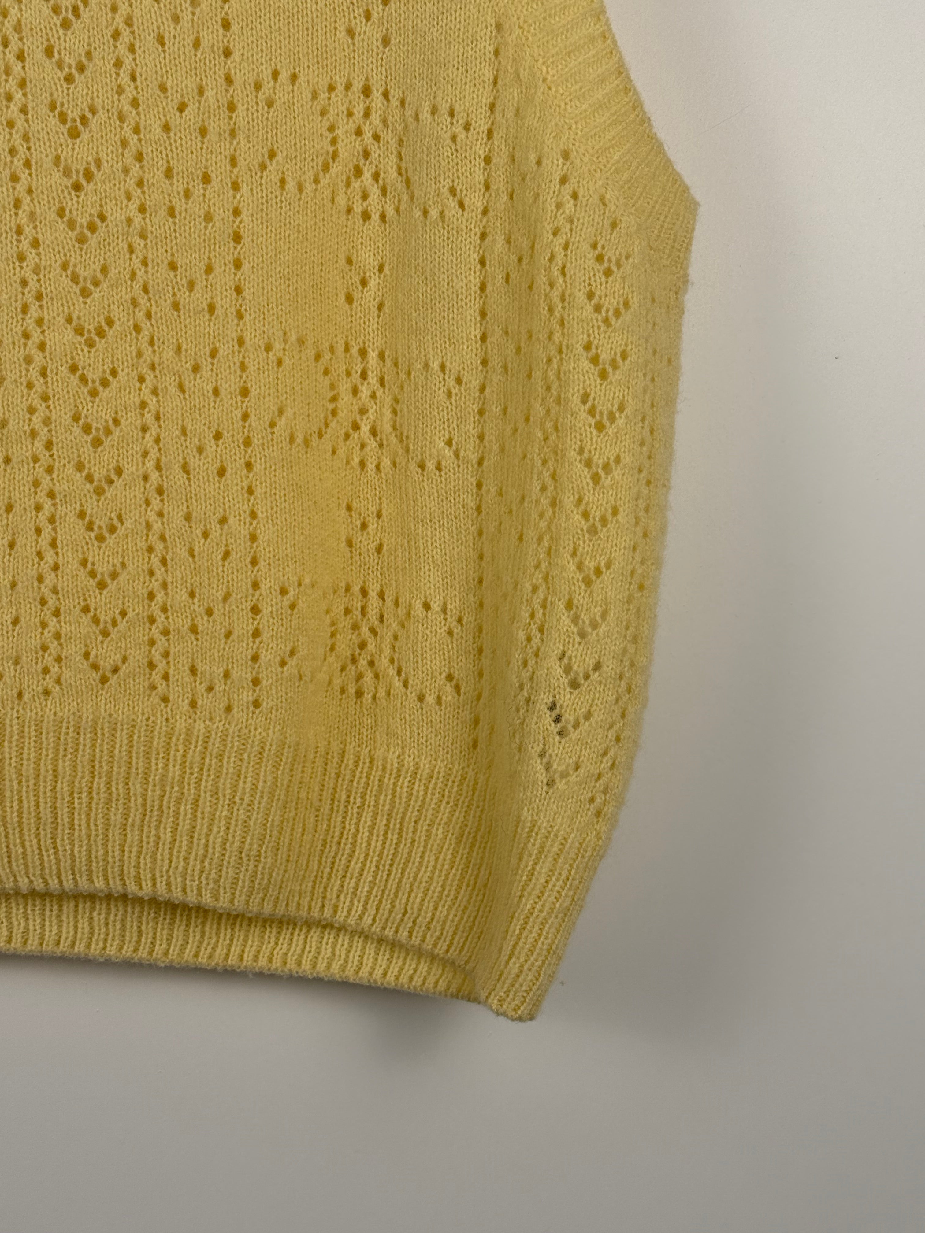 Celine Wool Sweater Vest Yellow Sz. M