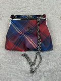 Vivien Westwood Checked Mini Bag Blue Red Multi