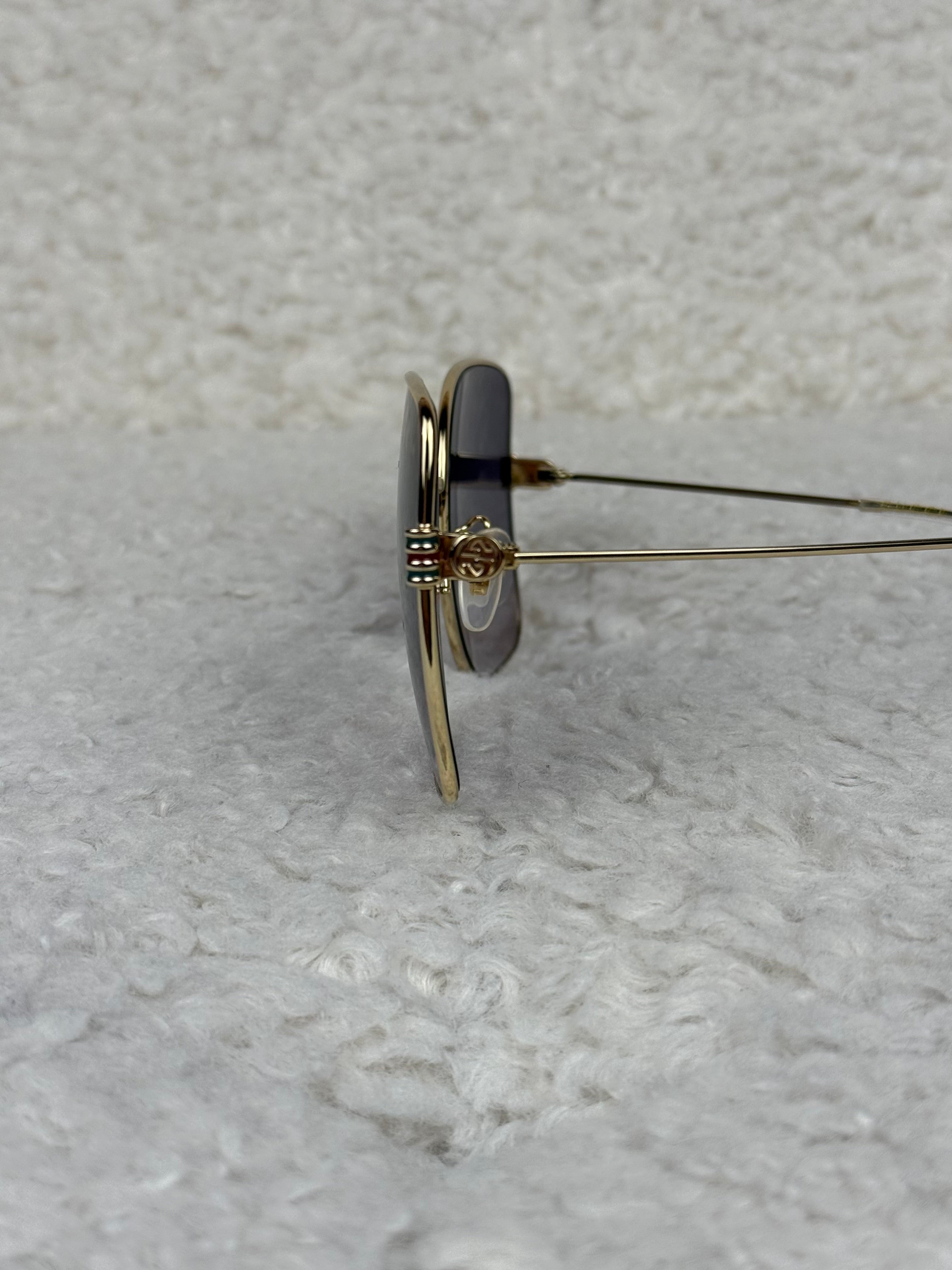 Gucci Metal Frame Sunglasses Gold Grey