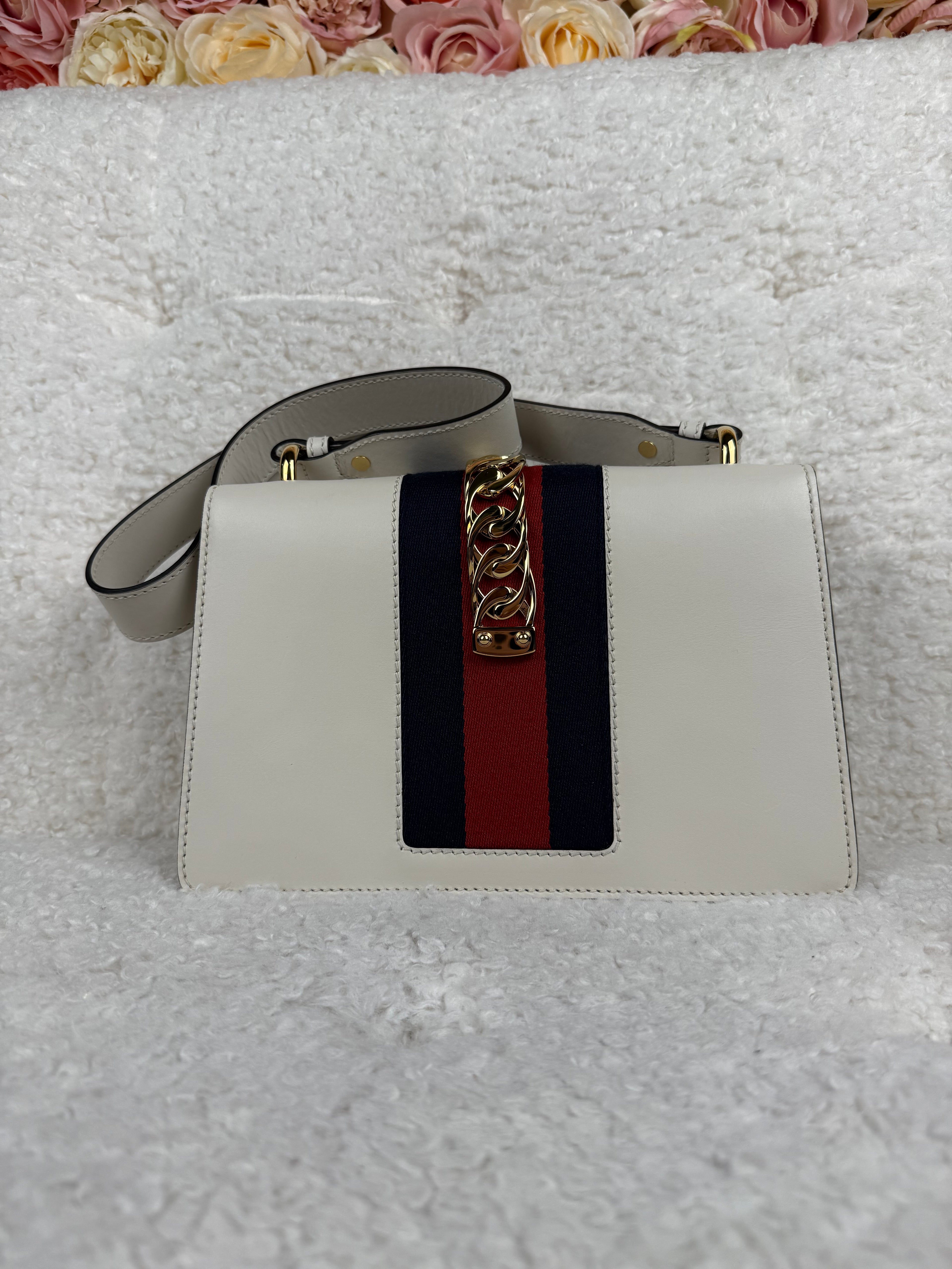 Gucci Sylvie Chain Bag White Multi