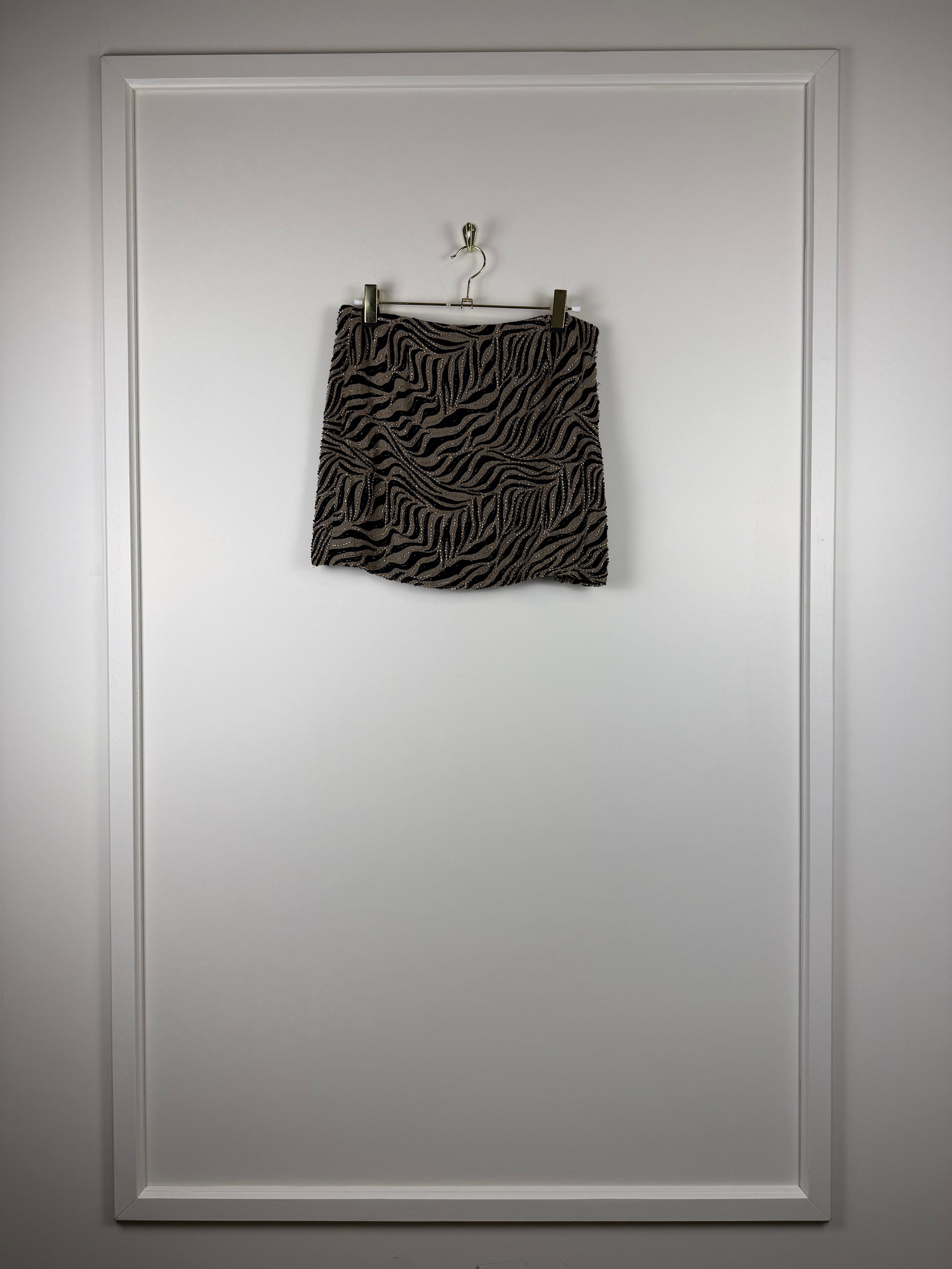 Rosmarie Amacher Jupe mit Perlenstickerei – Schwarz/Braun – ca. Gr. 34 DE