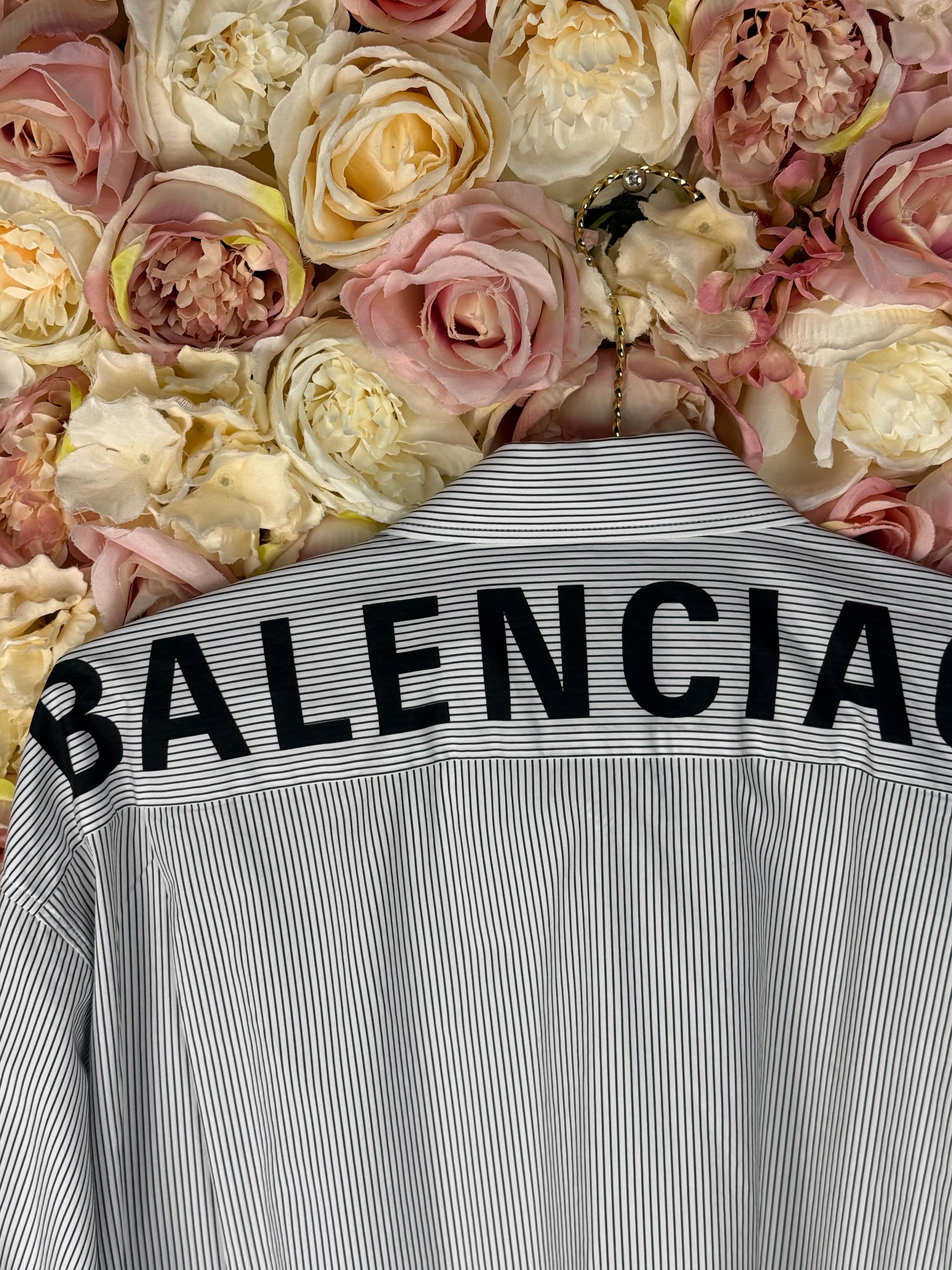 Balenciaga Oversized Striped Shirt Black White Sz. 36 DE (38 FR)