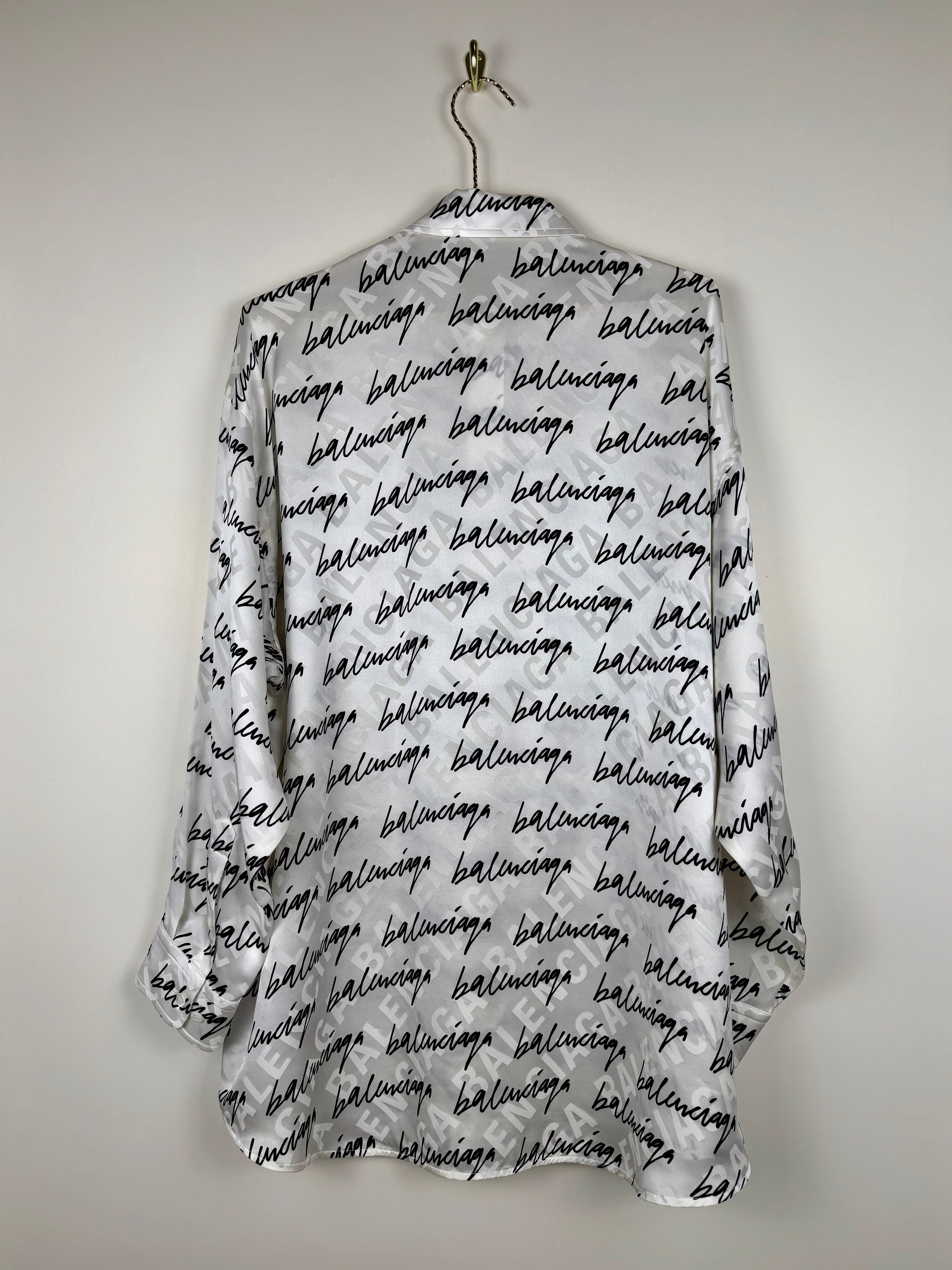 Balenciaga Oversized Blouse White Black Sz. 34 DE (36 FR)