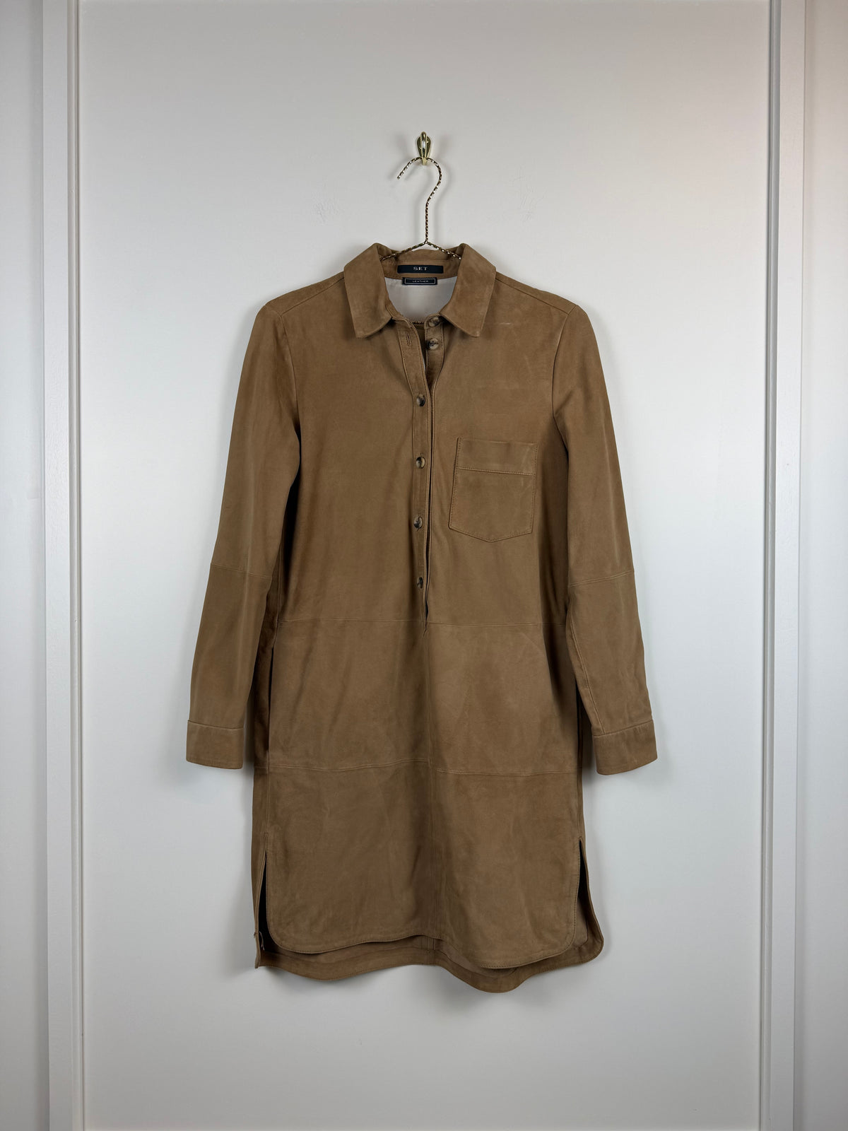 SET Veloursleder Kleid – Braun – Gr. 34