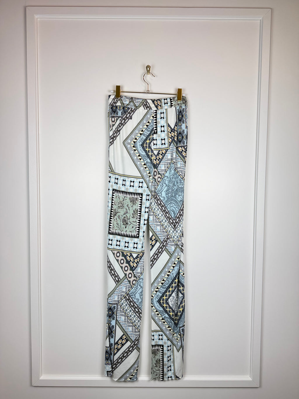 Etro Cotton Blouse White Blue Sz. 34 DE