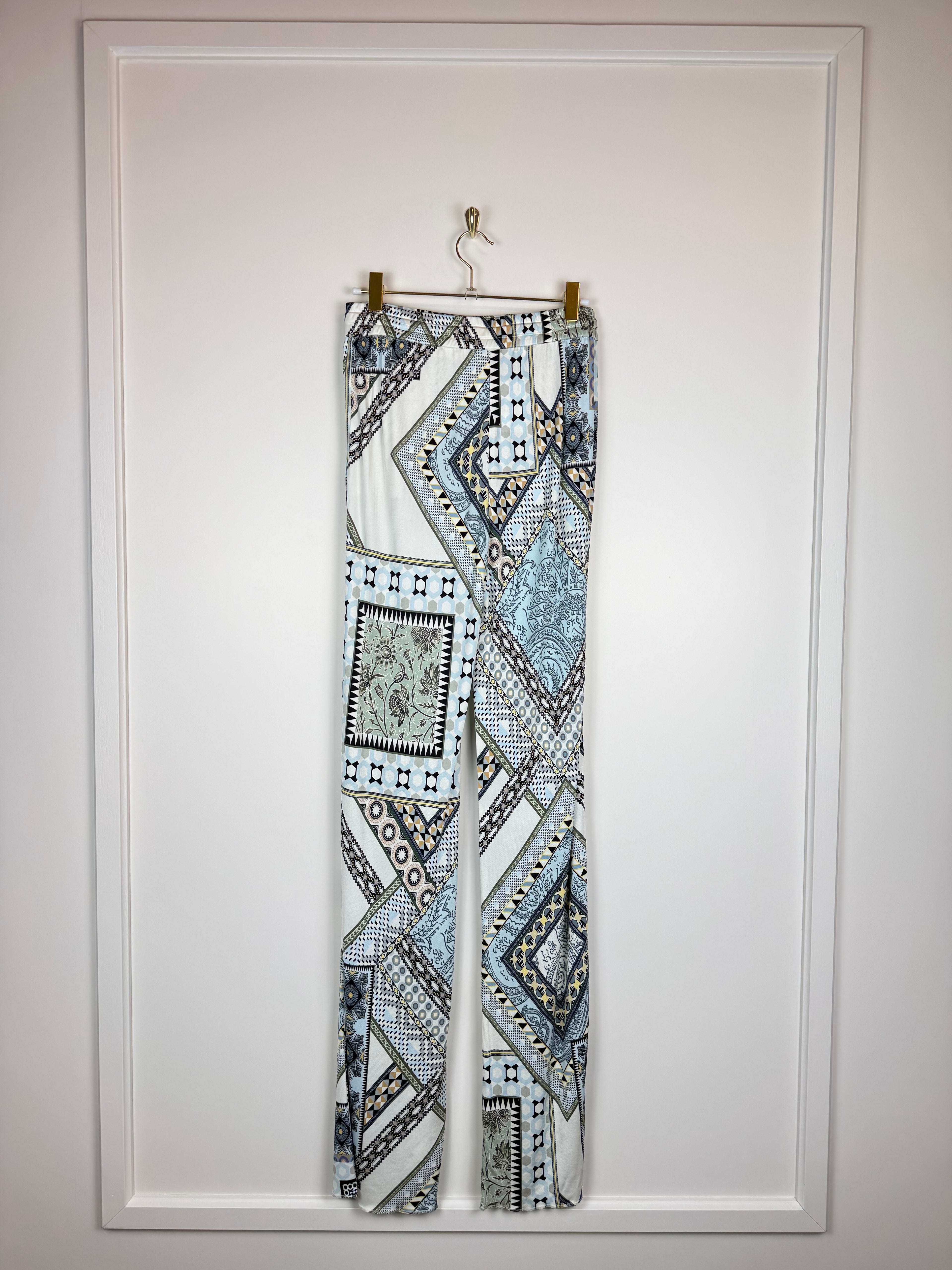 Etro Cotton Blouse White Blue Sz. 34 DE