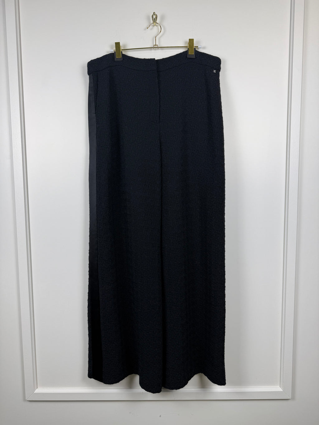 Chanel Tweed Hose – Schwarz – Gr. 46 DE (48 FR)