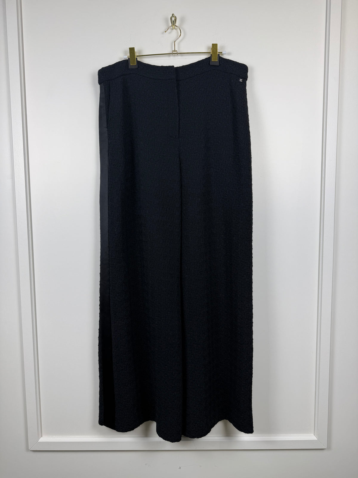 Chanel Tweed Hose – Schwarz – Gr. 46 DE (48 FR)