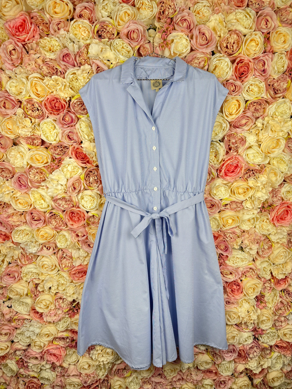Family Affairs Dress Blue White Sz. L