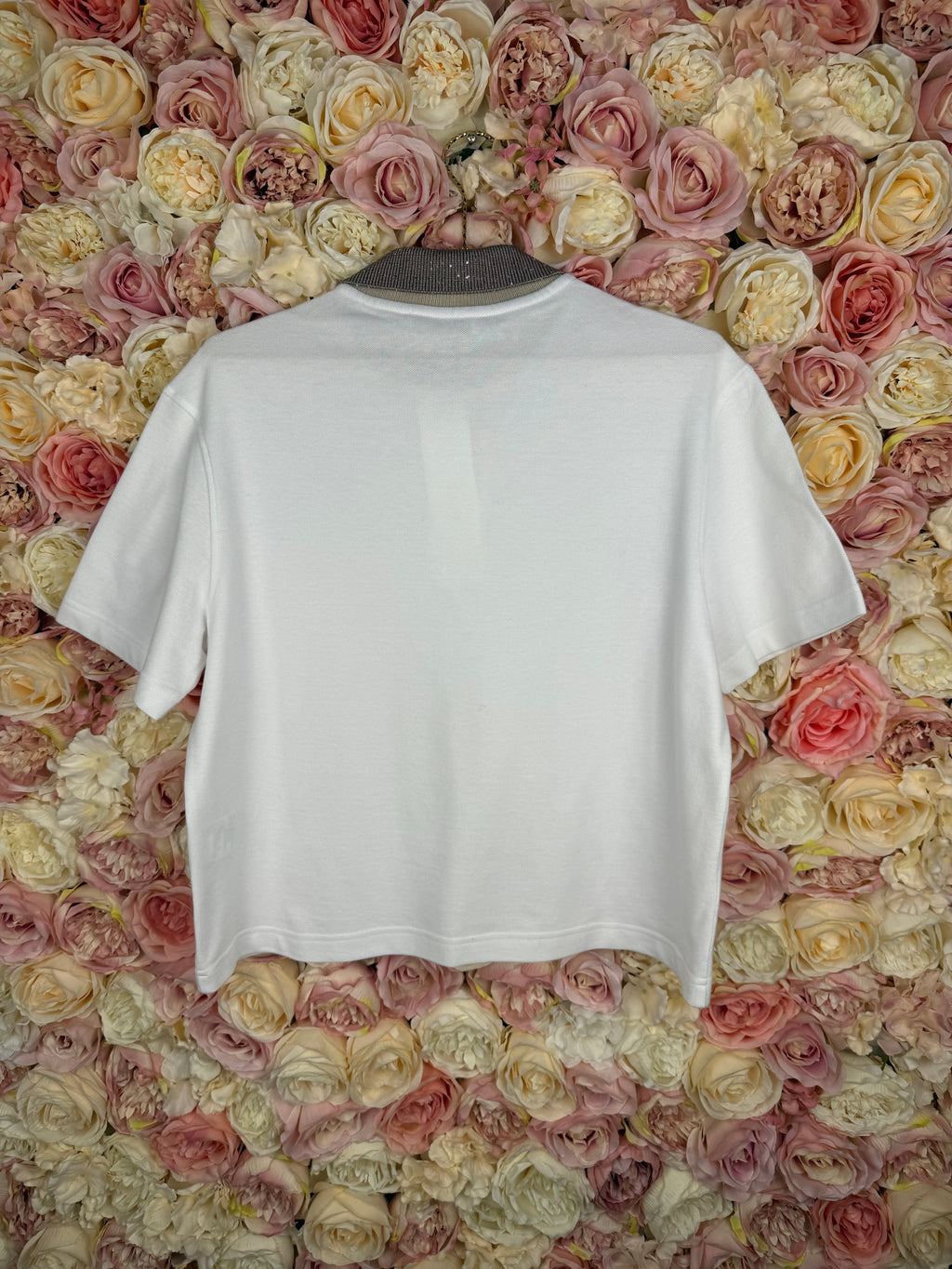 Brunello Cucinelli Polo Shirt Taupe White Sz. L