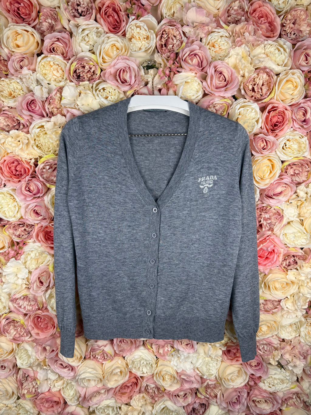 Prada Wool Cardigan Grey Sz. M