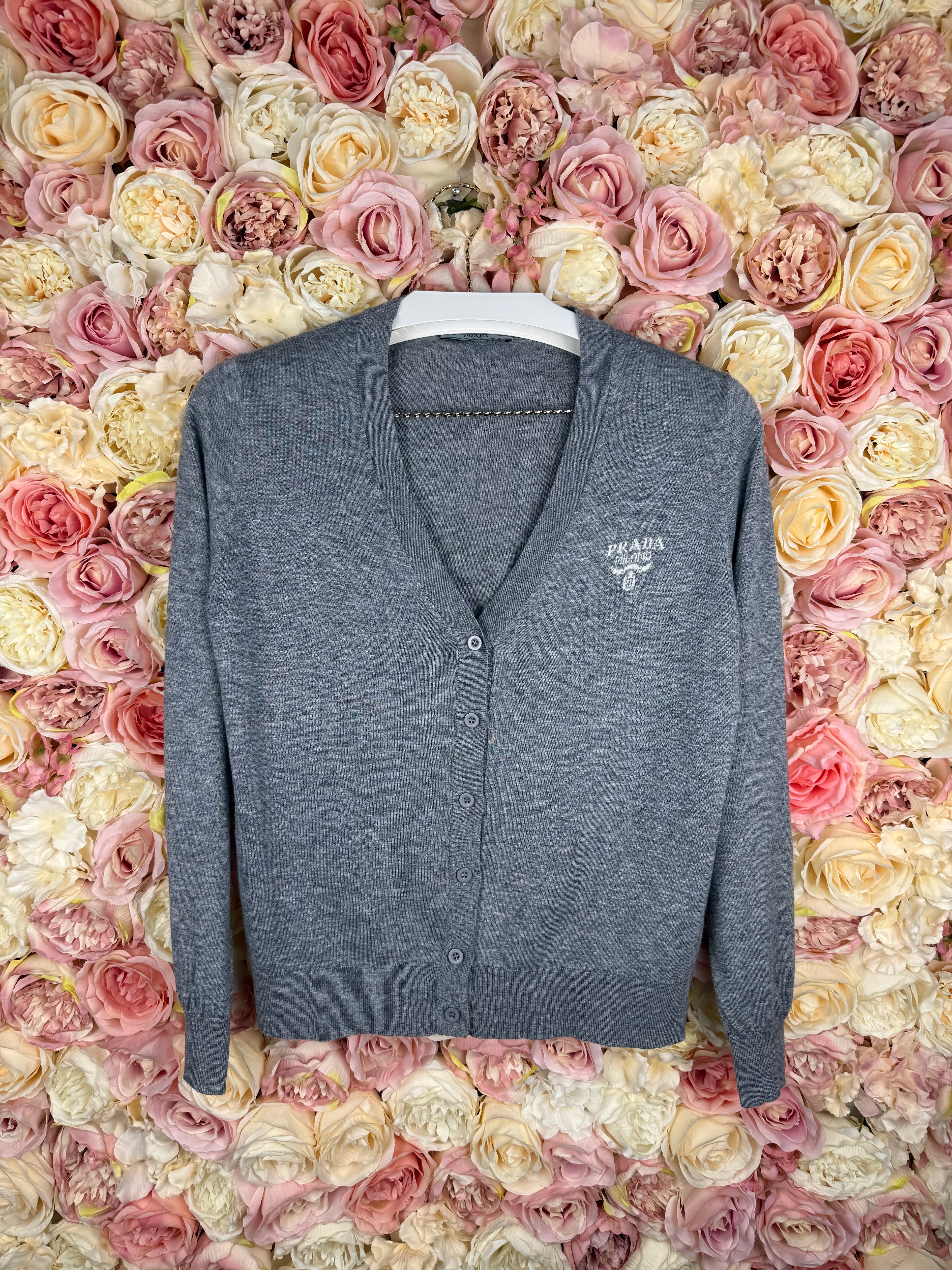 Prada Wool Cardigan Grey Sz. M