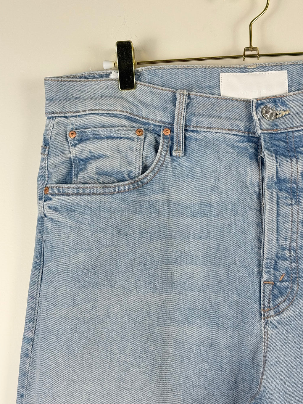 Mother Jeans "The Ditcher Crop" Light Blue Size 29