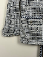 Maje Tweed-Jäcklein – Blau/Weiss – Gr. 32 DE (34 FR)
