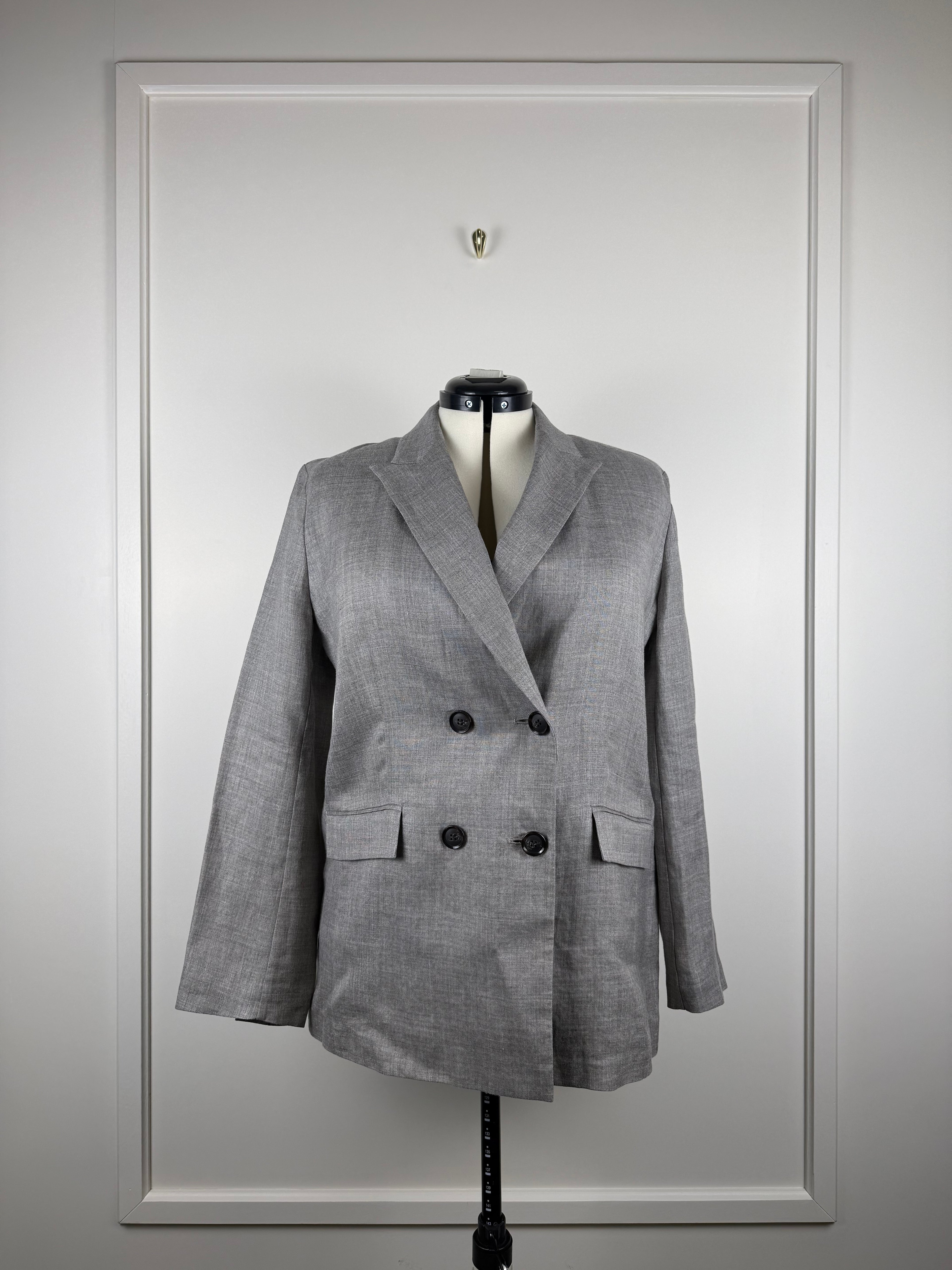 L'Essage Journal Standard Blazer 100% Ramie Grey Sz. L