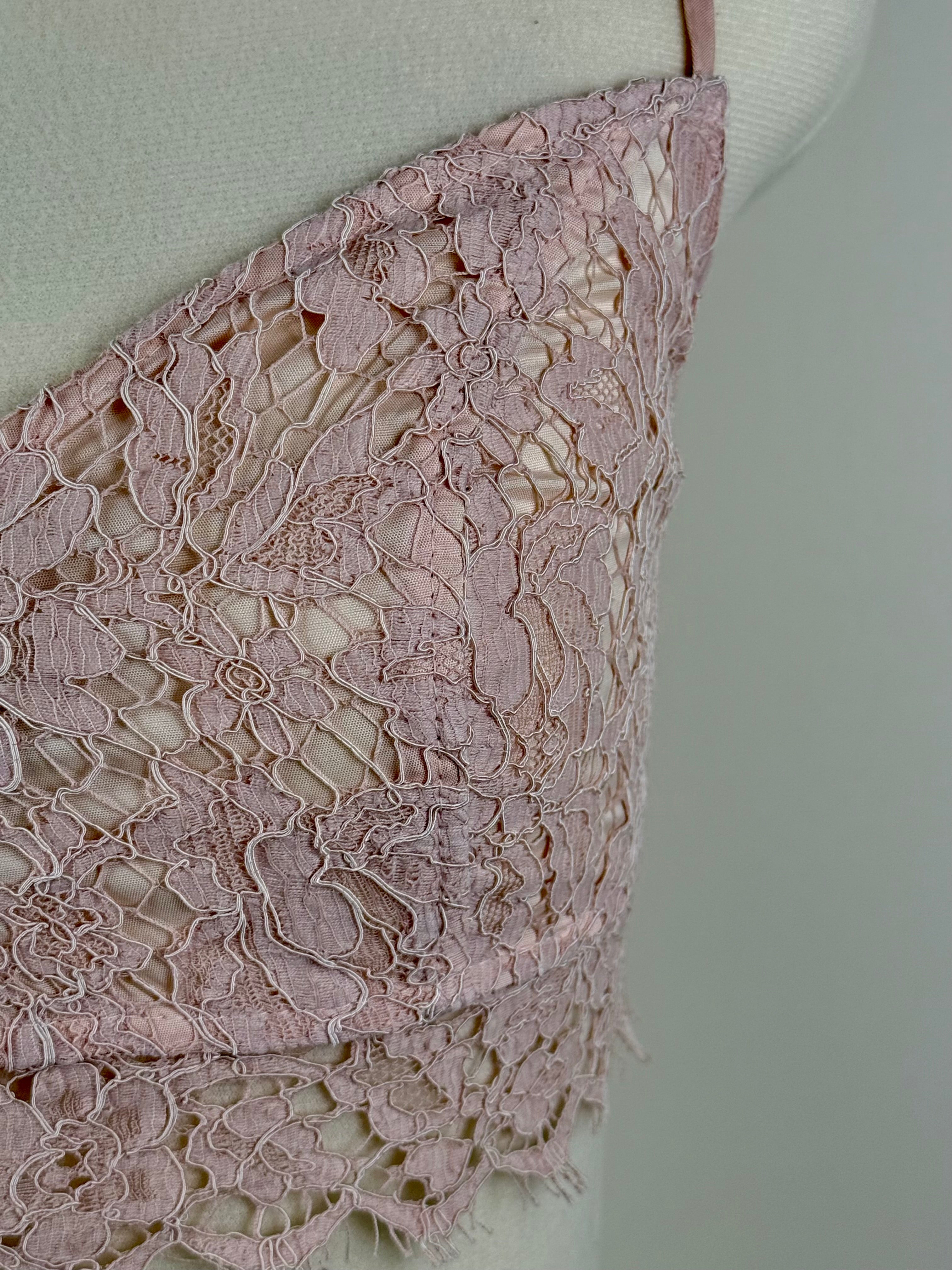 Ewa Herzog Lace Bralette Light Pink & Black Sz. 34 DE