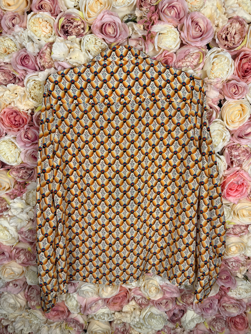 Etro Silk Blouse Orange Multi Sz. 36 DE (40 IT)