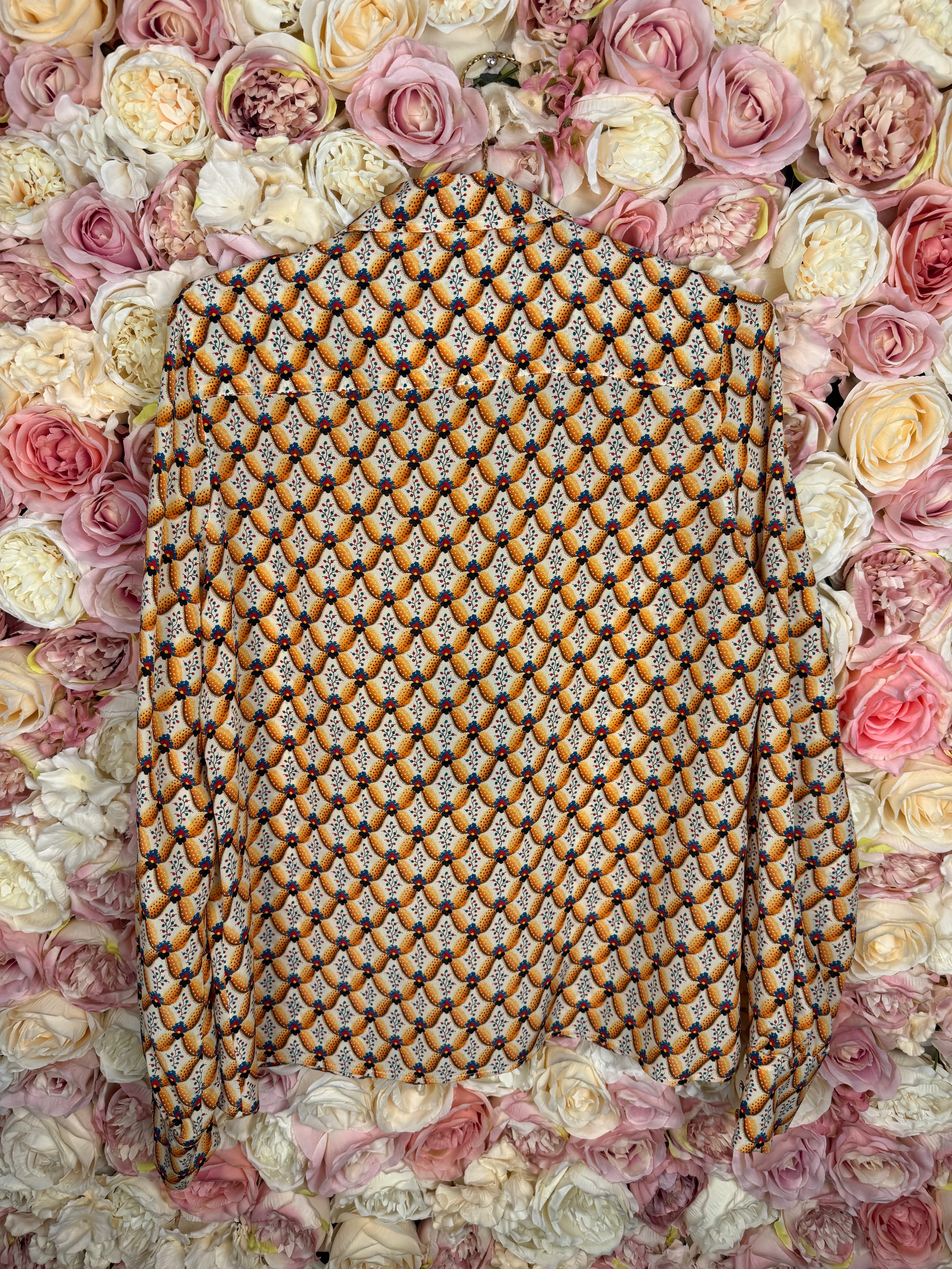 Etro Silk Blouse Orange Multi Sz. 36 DE (40 IT)