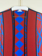 Hermès Long Silk Mix Vest Bordeaux Blue Sz. 36 DE (38 FR)