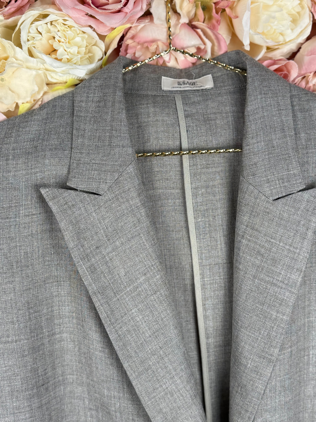 L'Essage Journal Standard Blazer 100% Ramie Grey Sz. L