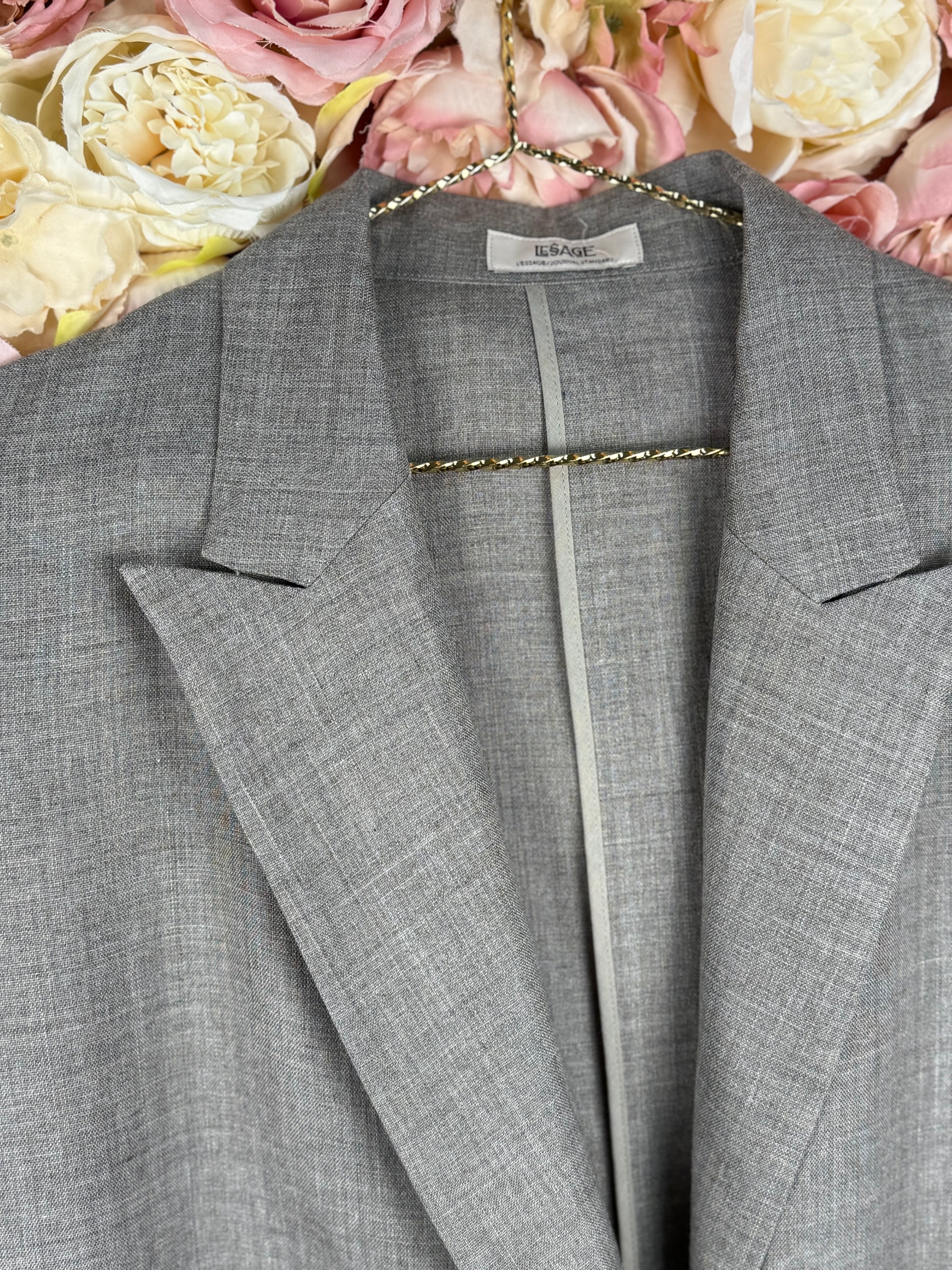 L'Essage Journal Standard Blazer 100% Ramie Grey Sz. L