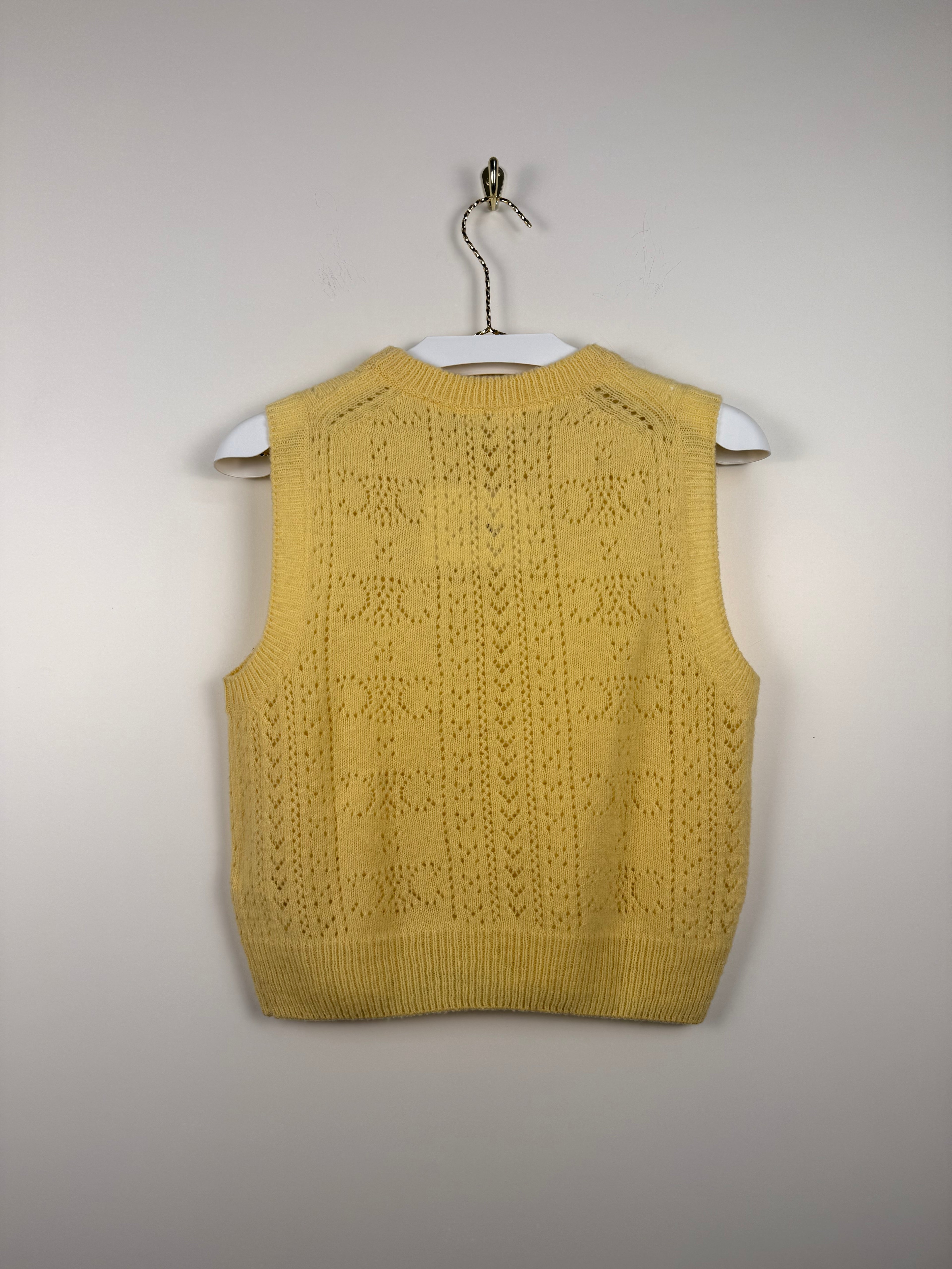 Celine Wool Sweater Vest Yellow Sz. M