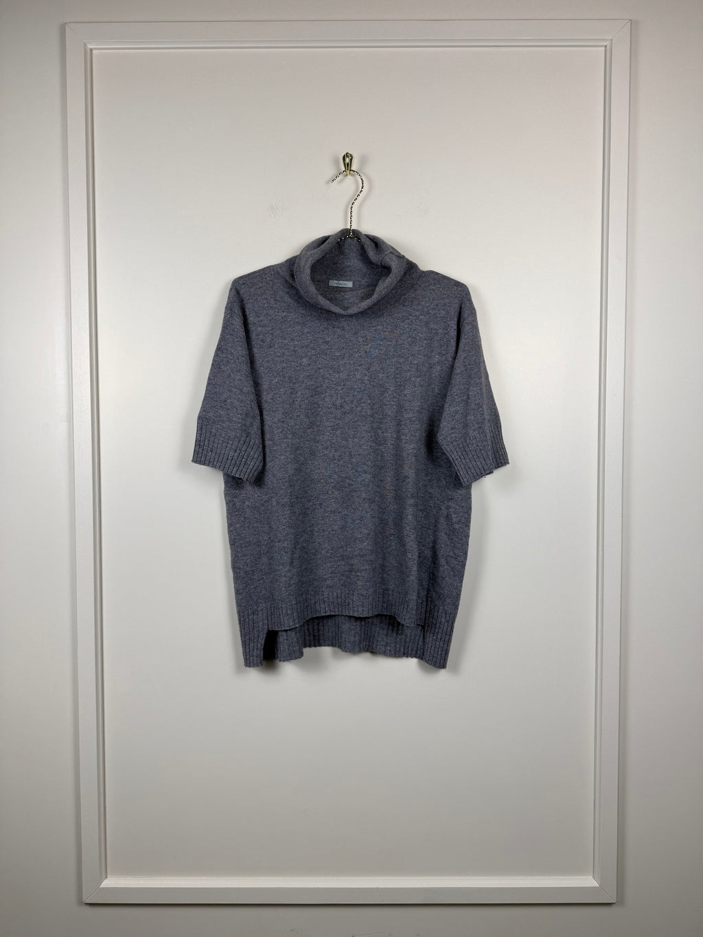 Malo Kurzarm-Rollkragenpullover – Grau – Gr. L