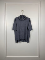 Malo Kurzarm-Rollkragenpullover – Grau – Gr. L