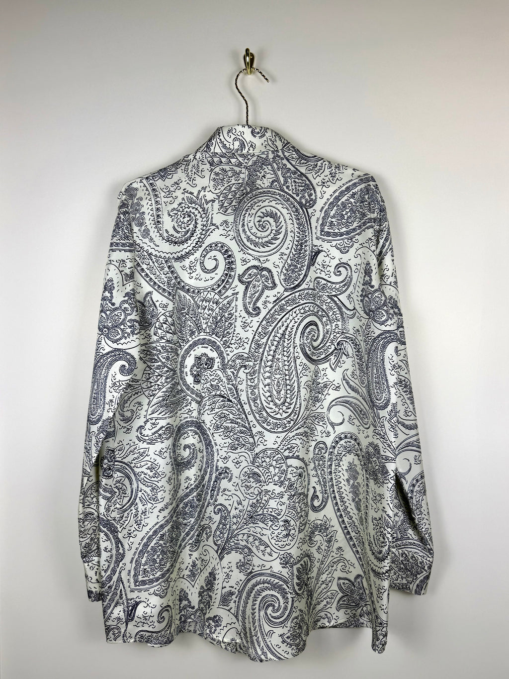 Etro Paisley Silk Blouse White Blue Sz. 40 DE (44 IT)
