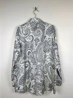 Etro Paisley Silk Blouse White Blue Sz. 40 DE (44 IT)
