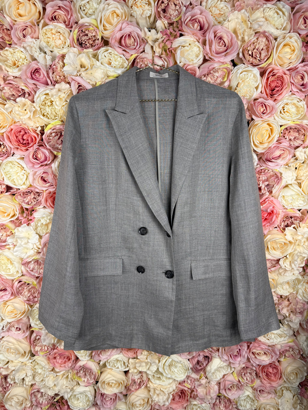 L'Essage Journal Standard Blazer 100% Ramie Grey Sz. L