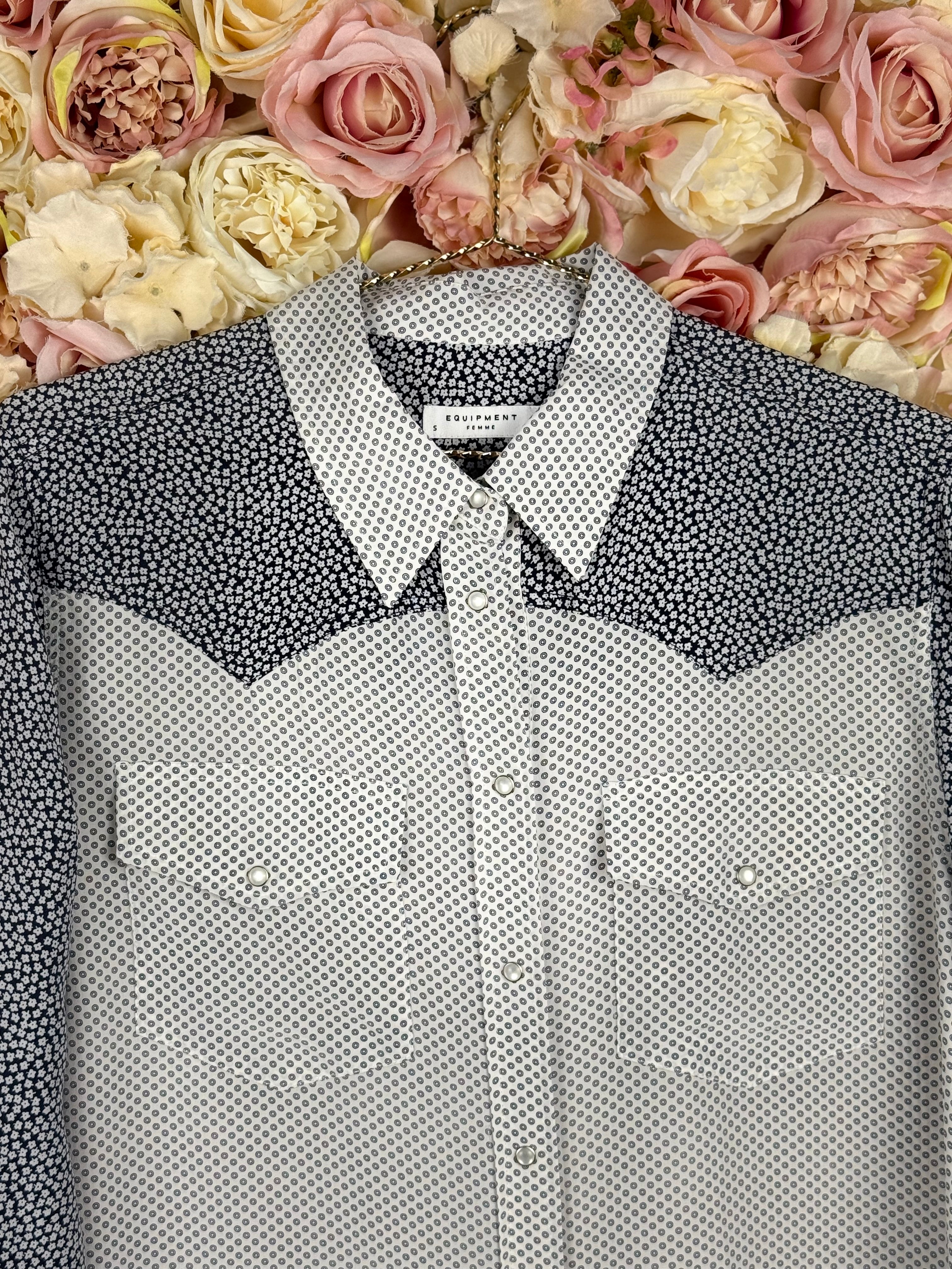 Equipment Blouse Blue White