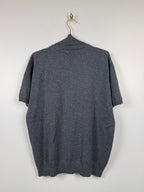 Brunello Cucinelli Kurzarm-Rollkragenpullover – Grau – Gr. XL