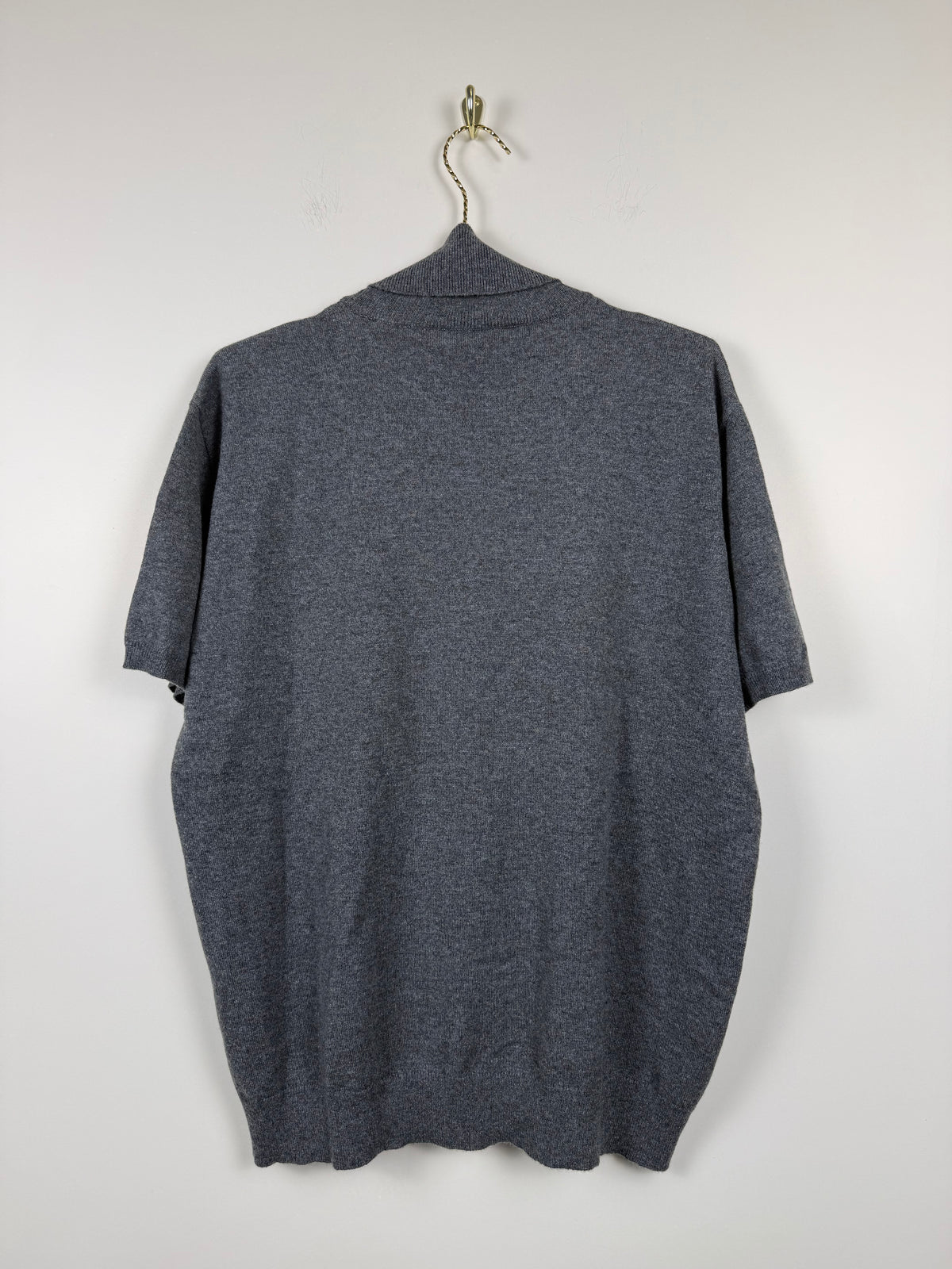 Brunello Cucinelli Kurzarm-Rollkragenpullover – Grau – Gr. XL