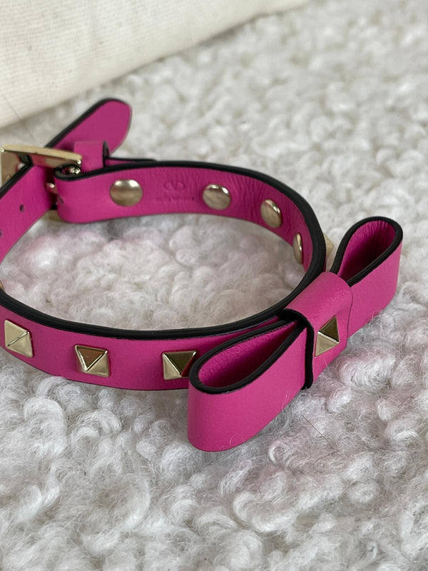 Valentino Leather Bracelet Pink