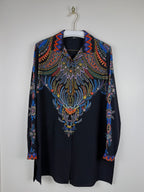 Etro Silk Shirt Black Multi Sz. 44 DE (48 IT)