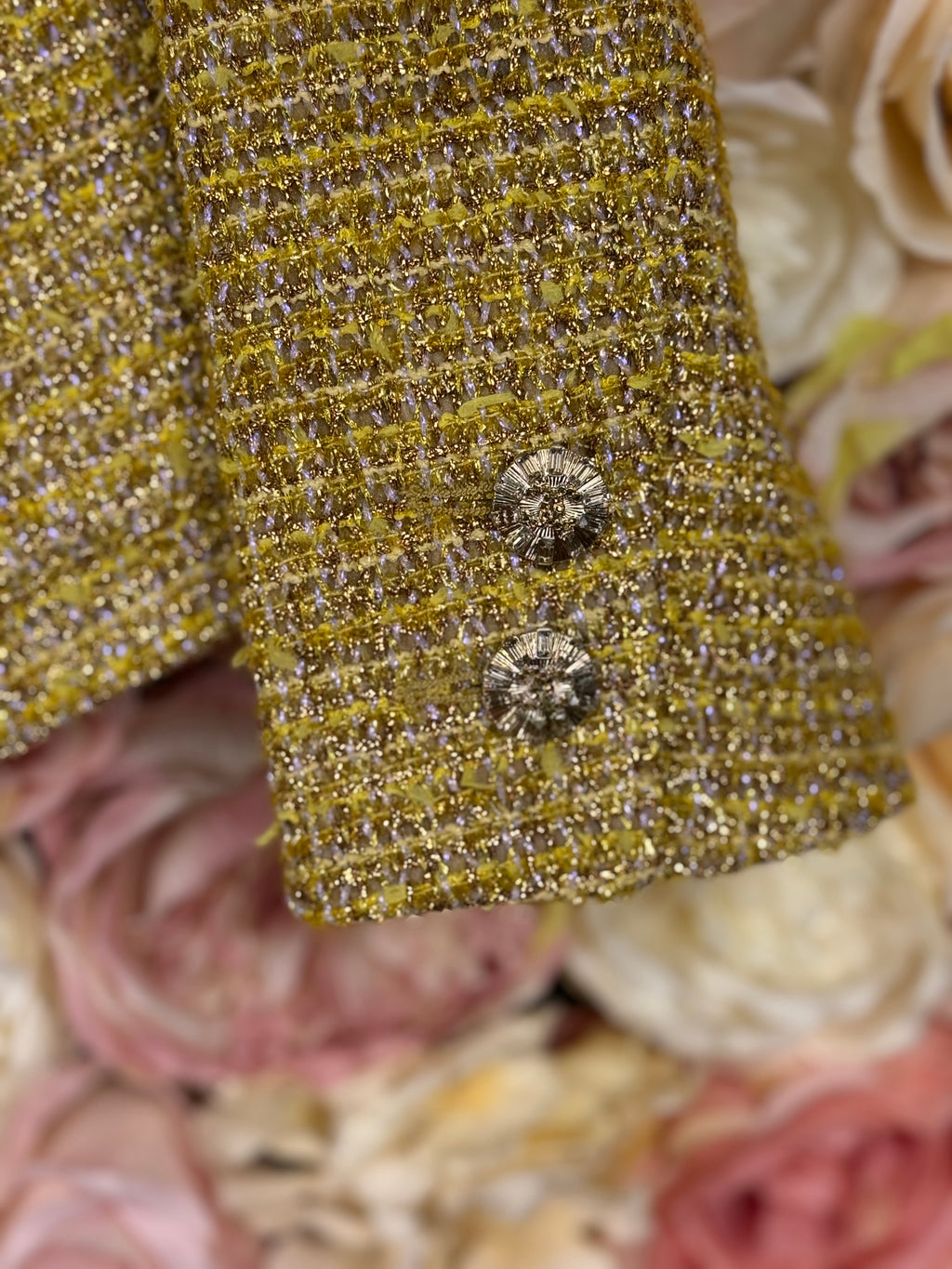 Chanel 2023 Tweed Jacket Gold Yellow Sz. 34 DE (36 FR)