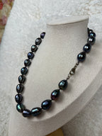 No Name Necklace Freshwater Pearls Dark