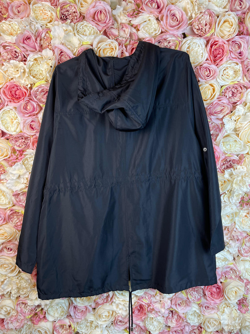 Parka in a Pocket Thin Coat Black Sz. L