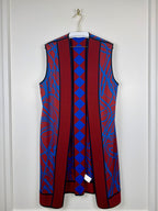 Hermès Long Silk Mix Vest Bordeaux Blue Sz. 36 DE (38 FR)