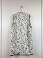 Chanel lange Strickweste mit Zopfdetails – Weiss – Gr. 40 DE (42 FR)